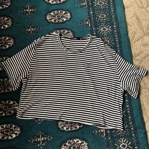 OBEY striped and cropped t-shirt // SZ L